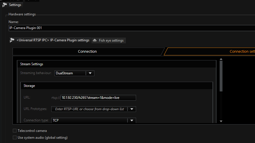 Connection Settings